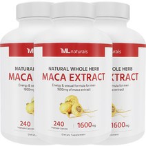마이라이프 내추럴스 마카 추출물 1600mg 베지캡슐, 3병, 240정