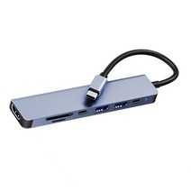 랜선 분배기 허브 인터넷 7 in 1 usb c 허브-4k hdmi 호환 유형 c 어댑터 otg 3 dock with pd tf sd for proair ipad xps 표면, 회색