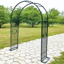 정원 화단 텃밭 옥상 야외 식물 프레임 유럽식 펜스지지대 철제 덩쿨 오이 포도 아치형 넝쿨식물 아치대문 터널형, G.에메랄드[가로 1.4 높이 2.3] + 크다