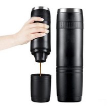 휴대용캡슐커피머신기 에스프레소머신 휴대용 차량용 캠핑용 122725, 검은색