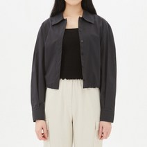 탑텐 23 SS 여성 나일론 코튼 카라 스트링 셔츠 블랙 BK