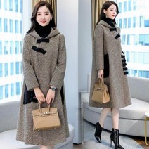 C.ONLIE SHOP여성 롱코트 모직코트 후드 자켓 야상 겨울 체크 Ai53 트위드자켓 청자켓 크롭자켓