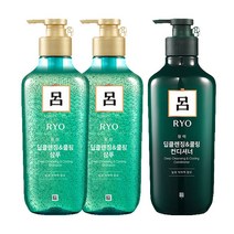 려 청아 딥클린징 쿨링 샴푸 550ml 2개+린스 550ml 1개, 단품
