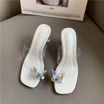 2022년 S/S 나비크리스탈 투명 스켈레토 샌들 하이힐 쿠션좋은 패션힐