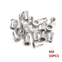 50PCS 알루미늄 M3 M4 M6 M8 M10 합금 리벳건 리벳 제거 못 너트건 전기드릴 너트 플랫 헤드 세트 틴 하드웨어 부품 삽입