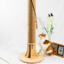 캣츄얼 고양이 수직 스크래쳐 삼줄 대형 자작나무+ 바닥 5cm 증가 기둥형