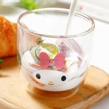 유러스 산리오 캐릭터즈 형압 이중 유리컵(수입), 선택:쿠로미, 단품