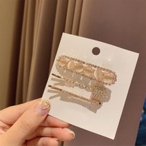 3종세트 앞머리 옆머리 포인트 큐빅 헤어핀 스타일링 스냅사진 연인 여친선물 체육대회 데이트 여행, 스왈큐빅 헤어핀 3종세트