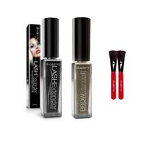 디바덤 래쉬 익스텐더 + 브로우 익스텐더 카푸치노 브라운 + 빨간브러쉬 2p 세트, 9세트, 래쉬+브로우+브러쉬 2p