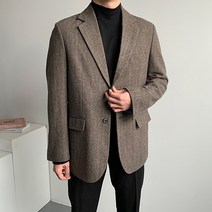 남자 퀄리티 미들 울 체크 자켓 블레이져 정장 재킷 오피스룩 겨울 아우터 남자 옷 코디