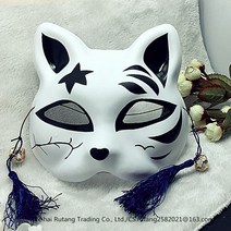 가면 아이디어 el발광 마스크 더우인동일제품 여우 남녀 아기고양이 무도회 비보잉, T17-붉은꽃 고양이-단면 구