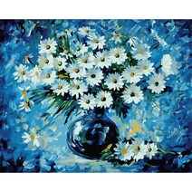 손으로 그린 diy 유화 장식 그림 아크릴 디지털 유화 DIY 유화 세트, YC2155 드림 데이지, 40*50cm 콤보 상자 색상 상자 포장