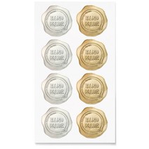 실링왁스 실버 브론즈 핸드메이드 스티커(80개) /메탈씰링 포장라벨 씰스티커, 3-2.M-05 골드 씰링32-38장