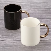 직선머그 골드라인 머그컵 2종 300ml, 화이트머그