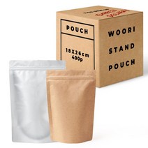 400p 파우치 은박 스탠딩 지퍼백 크라프트 커피 선물파우치 지퍼 백파우치 중형 스탠 원두 대형, 우리지퍼백_(은박코팅 중 400p), 본상품선택