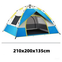 천막 캐노피 텐트 야외 휴대용 빠른 자동 유압식 방수 쉼터 캠핑 장비 접이식 해변, 06 210x200x135cm blue