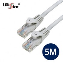 LANstar CAT.5E UTP 랜케이블 5m/LS-5UTPD-5MG/그레이/인터넷 케이블/50u 금도금 커넥터/RJ45 8P8C/다이렉트/트위스트 페어 구조/단선/24AWG