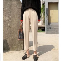 여성 겨울 울 모직 바지 기모 벤딩 일자 슬랙스 키작녀 울슬랙스 [당일 배송]