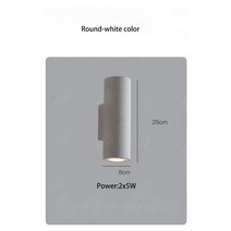 GYS-IP65 방수 LED 벽 램프 시멘트 GU10 전구 야외 조명 교체 광원 더블 헤드 스포트라이트 정원, 01 3000K warm light, 01 Round White color