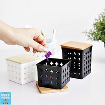사무실 커피 티백 정리함 미니 바스켓 책상정리함 아이디어사무용품 사무용품전문점, 1개, 미디움 블랙