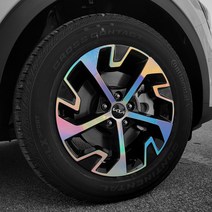 [차랑] 스포티지 NQ5 하이브리드 18인치 홀로그램 휠스티커, 헤어라인실버