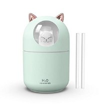 USB 가습기 휴대용 LED 조명 귀여운 고양이 모양, 녹색