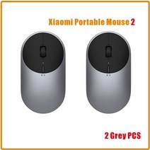 스타크래프트 로켓 서든어택 무거운 서든 배그 배그용 게이밍 롤 사무용 피시방 마우스2021 Original Xiaomi Mi 휴대용 마우스 2 4-DPI 4000 2400 금속, 그레이 2개, 협동사