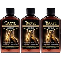 Baxyl Liquid Hyaluronic Acid Supplement - 천연 구연산 소르빈산칼륨 성분 배합 무향 시럽 건강한 연골 ampamp 골 형성 6 Fl Oz 3병