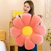 꽃 침대사이 쿠션 소파쿠션 벨벳 낮잠쿠션 침대틈새 미니쿠션 데이지 발쿠션 인테리어 책상쿠션 모찌쿠션 미용실, D 분홍색, 80cm  친환경 소재 + 패딩 프리미엄 다운 코튼