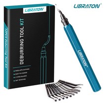Libraton 금속 수지 플라스틱 3D 프린팅 목재용 디버링 도구 11 HSS 스틸 블레이드 360 도 로터리 헤드, 01 Deburring Tool Kits