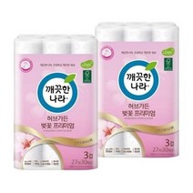 깨끗한나라 벚꽃프리미엄 두루마리 롤화장지 27M X 30롤 2팩