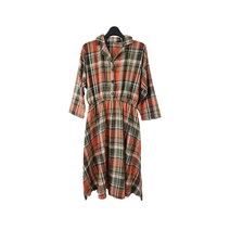 [새제품]체크 카라 원피스 A라인 밴딩 55-66사이즈