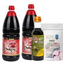 [홍일점]홍게맛장소스1800ml 2병+울릉도홍합명이맛간장520g+간편한한알육수4알