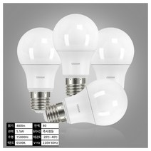 OSRAM 오스람 LED 전구5W 4개입, E26베이스 / 15000시간의 긴 수명, 주광색(형광등색)