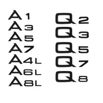 아우디 A1 A3 A4L A5 A6 A7 A8L Q2 Q3 Q5 Q7 Q8 용 3D 크롬 도금 광택 블랙 ABS TDI TFSI 후면 로고 스티커 부품 스타일링, 20.Black - Q2