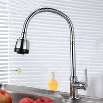 Kitchen Faucet Anti-splash Head Wash Basin Sink Universal Rotatable Faucet Full Copper Joint Style:Cold Water, 상세페이지 참조