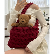 벨벳 무지 베이직 자이언트얀 빅얀 루피 핑거니팅 손 뜨개질 1kg 500g, [1kg] 벨벳 자이언트얀 (베이비핑크)