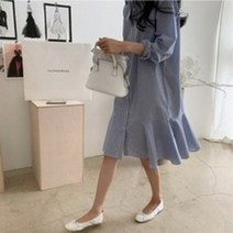 여성 스프라이트 프릴 셔츠 원피스