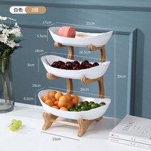 fruits 파티 3단트레이 접시 식탁 인테리어 마카롱 디저트 초대 선물 꾸미기 플레이팅, 화이트 나무 프레임
