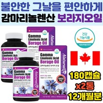 생리영양제 혈행개선 감미리놀렌산 보라지 오일 캡슐 생리불순 피부 개선 LDL콜레스테롤낮추는 혈액순환 여성 면역과민 식약처인증 식물성 캐나다 수입 홈쇼핑 효능 추천 대용량 GLA