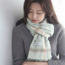 루모안 민트스카이 체크머플러