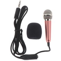 마이크 휴대 전화 pc 용 휴대용 3.5mm 스테레오 스튜디오 마이크 ktv 가라오케 미니 마이크 마이크 크기: app.5.5cm1.8cm, 스탠드 없이