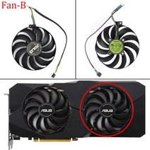 컴퓨터 CPU쿨러 새로운 95MM T129215SU 그래픽 카드 쿨러 팬 ASUS Radeon RX 5600 XT 듀얼 EVO OC edition, 02 Fan-B_01 없음 RGB_01 Black