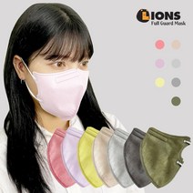 50매 라이온스 KF94 새부리형 컬러 마스크 세부리형 대형, 카키50매