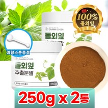 프리미엄 순수 100% 돌외잎 추출물 추출 분말 가루 사포닌 AMPK 효소 고농축 돌에잎 돌애잎 돌외입 돌에입 돌잎 들외잎 차 (+계량스푼 증정), 250그램 (g) x 2통, 2개