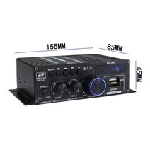카오디오앰프 차량용 무선 앰프 스피커 ak380ak370ak170 800w 12v 블루투스 홈 시어터 하이파이베이스 fm 오디오 자동차 홈 사운드 파워, ak380 40wx40w