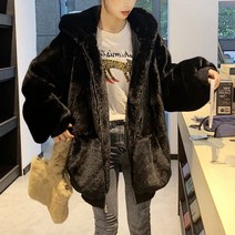 안감 양털자켓 페이크 퍼코트 오버핏 후리스 후드집업