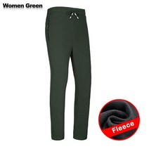 Lngxo 양털 하이킹 바지 여성 softshell 트레킹 등산 캠핑 스키 바지 야외 방수 겨울 따뜻한 바지 플러스 사이즈, 여성 녹색, XL