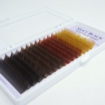 실키블랙 속눈썹 스패셜 컬러 래쉬 다크브라운 갈색 칼라 속눈썹연장재료 JC컬 C컬, 브라운믹스(4가지 브라운색), 10mm, 1개