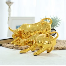 부귀 행운 상징 황금 황소 장식 소품 풍수소품 대운 부모님선물 자영업 수향풍수 집들이선물 황소미니어쳐, 소
